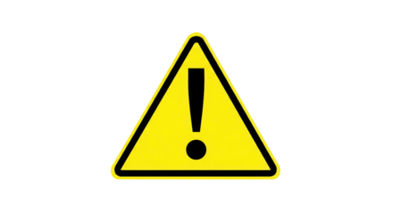 Yellow warning sign with exclamation mark isolated PNG with Transparent Background