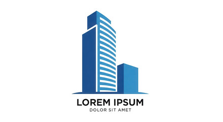 Building logo concept with text LOREM IPSUM DOLOR SIT AMET isolated PNG with Transparent Background