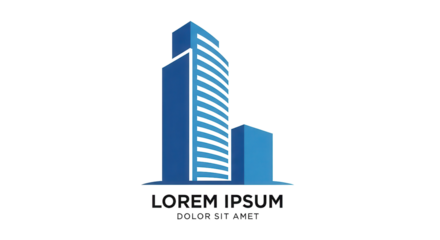 Building logo concept with text LOREM IPSUM DOLOR SIT AMET isolated PNG with Transparent Background