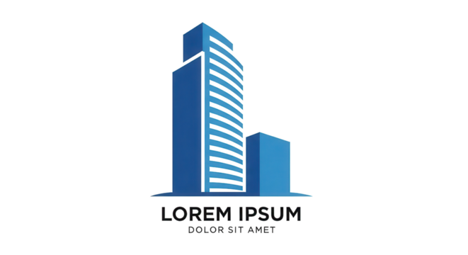 Building logo concept with text LOREM IPSUM DOLOR SIT AMET isolated PNG with Transparent Background