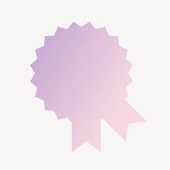 Pink and orange pastel award, gradient ribbon badge collage element vector