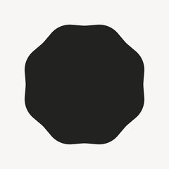 Jagged black octagon badge, simple design collage element vector