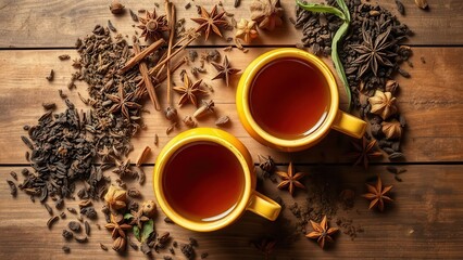 Two Spiced Chai Teas with Loose Leaf and Star Anise
