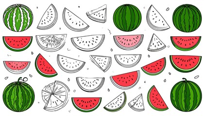 Watermelon slices graphic design