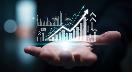 Hand Hovers Over Projected Growth Charts