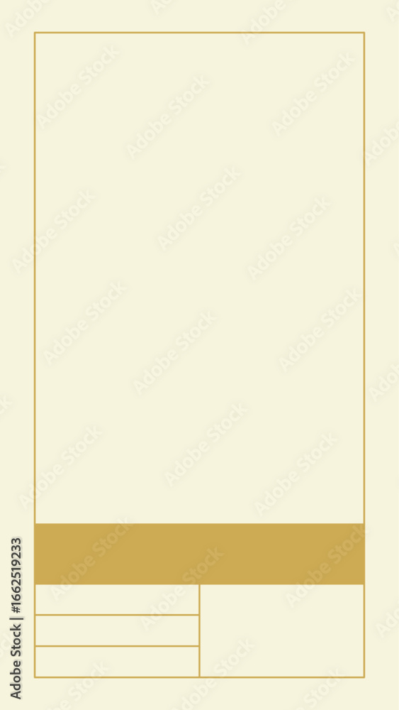 Poster Gold activity log table frame, minimal line art design vector