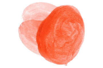 Red circle watercolor pattern isolated on transparent background.