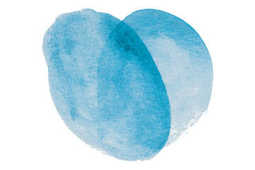 Light blue circle pattern watercolor, isolated on transparent background.