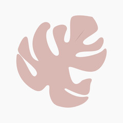 Monstera leaf vector pastel illustration