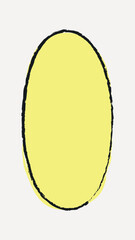 Yellow oval simple design collage element vector