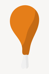 Cartoon chicken drumstick, food & meat vector