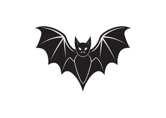 Obraz premium Spooky Bat Silhouette Vector Illustration for Halloween Night Decoration.