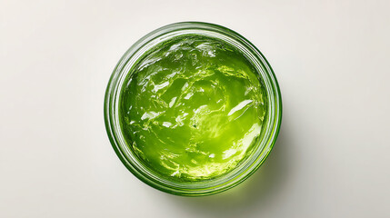 Green Gel in Glass Bowl, Top View