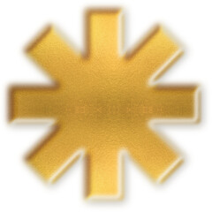 Gold Asterisk Star Shape Icon Metallic 3D Abstract Golden Decorative Symbol Glossy Luxury Element Modern Pattern UIUX Web App Graphic Asset