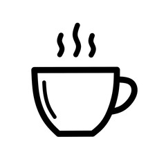 Hot Coffee Cup Icon &ndash; Simple Line Vector Illustration