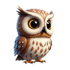 Naklejka premium Adorable Cartoon Owl Illustration Charming Character for Design & Education Projects