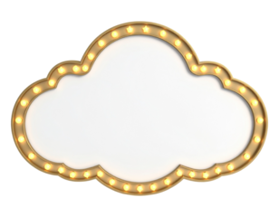 3D cloud marquee light with star shaped bulbs, soft glow