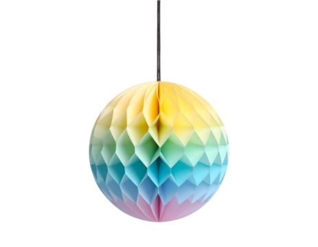 3D hanging honeycomb decorative balls in soft rainbow tones