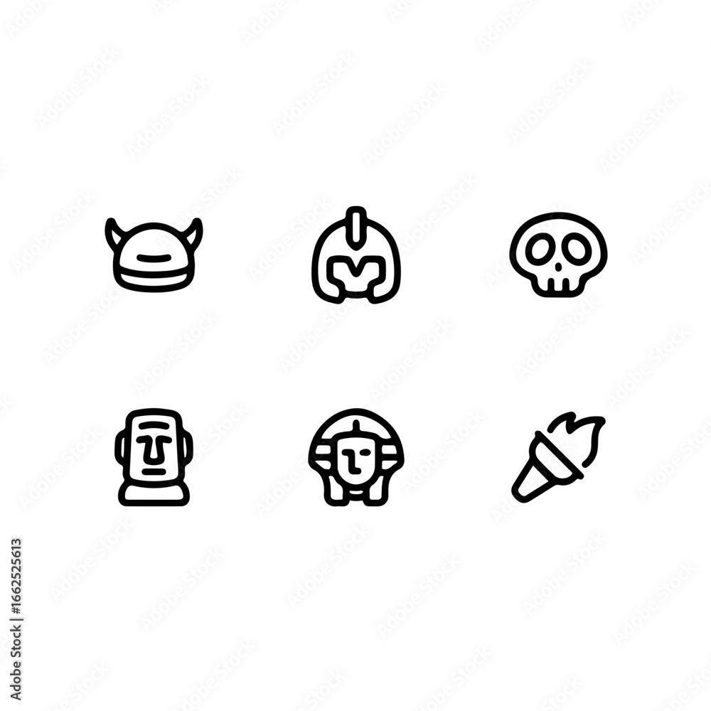 Poster adventure icons set for game design and fantasy illustration, perfect for app development and brandi