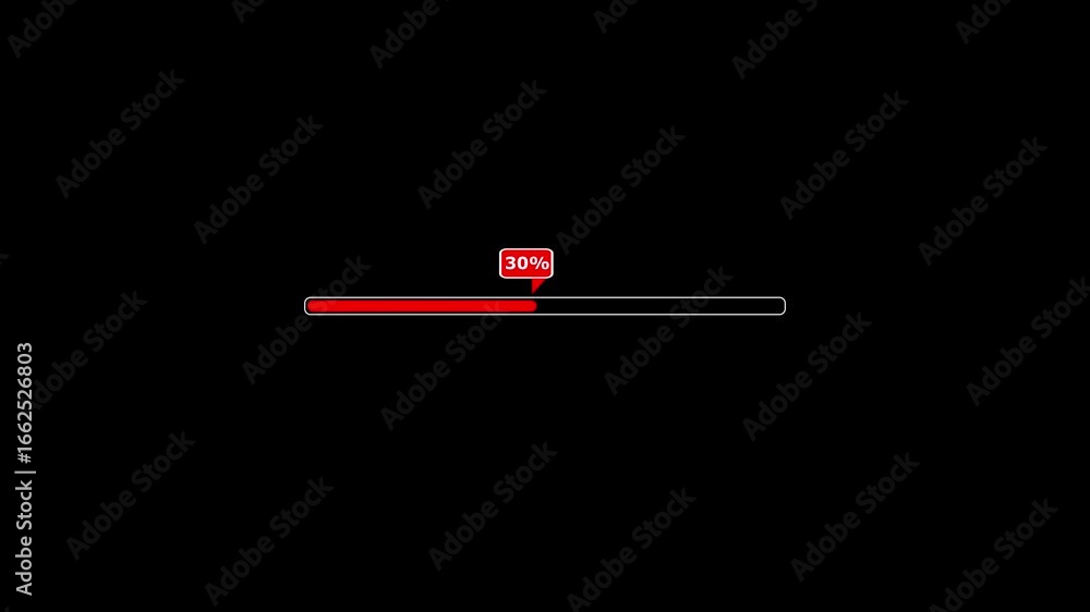 Poster loading bar progress, charging status, status bar, data loading, loading from 0 to 30 percent
