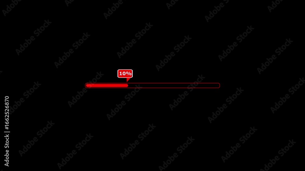 Poster loading bar progress, charging status, status bar, data loading, loading from 0 to 10 percent