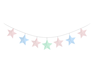 Pastel 3D star flag chain