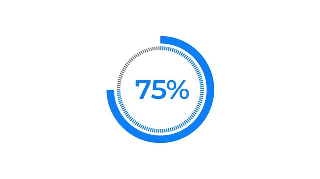 75 Percent Blue Pie Chart Infographic Animation on Green Screen Data Visualization, Statistics, Business Video