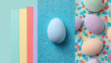 Pastel Easter egg collage