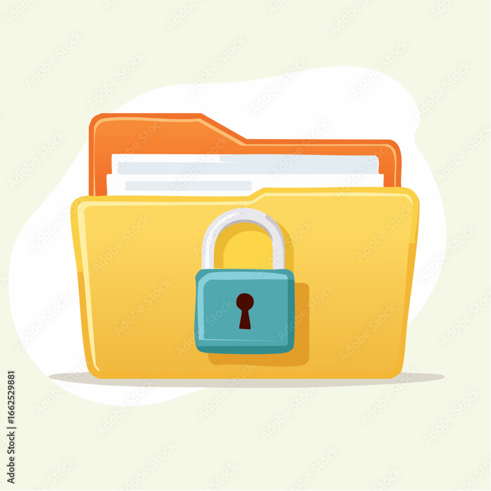 Poster secure folder icon with lock