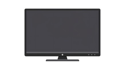 Modern flat screen television with a blank dark screen, isolated on a white background for home entertainment and media display