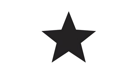 Black star silhouette graphic element. A classic five-pointed star shape isolated on a white background for design and web icons