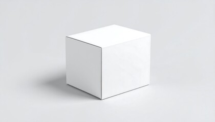 Fototapeta premium Blank white cube box on a gray background
