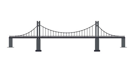 Obraz premium Modern suspension bridge icon illustrating engineering marvels and architectural design for infrastructure projects and urban connectivity