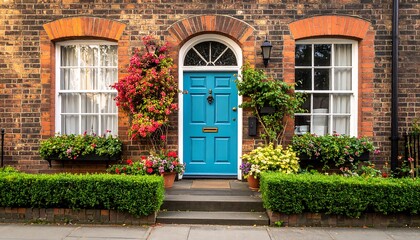 Charming brick townhouse facade