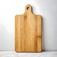 Fototapeta premium Cutting board isolated on white background with wooden texture realistic clean design and detail