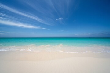 Beach Background Serene Tropical Beach Scene Turquoise Water White Sand Blue Sky