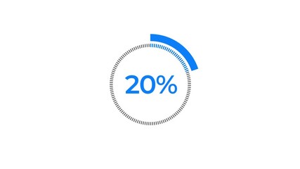 20 Percent Blue Pie Chart Infographic Animation on Green Screen Data Visualization, Statistics, Business Video