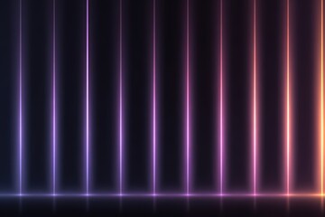 Vibrant purple and pink light rays on black background, dynamic neon glow with blue gradient beams, abstract futuristic technology design for digital wallpaper or artistic project