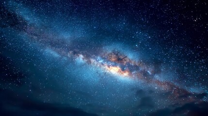 Fototapeta premium Majestic Milky Way Galaxy Over Night Sky Captured in Stunning Detail