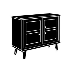 media cabinet silhouette vector furniture