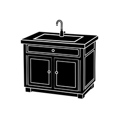 sink cabinet silhouette vector design
