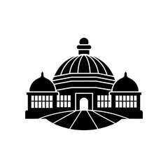 tennis court dome silhouette building