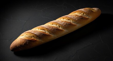 Golden Brown Baguette Bread with Sugar Topping
