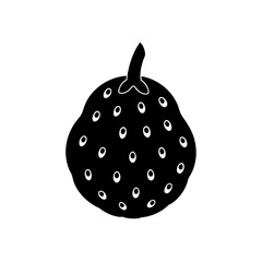 vector silhouette of a cartoon noni fruit  with a 