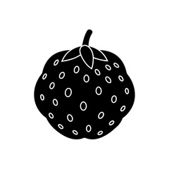 vector silhouette of a cartoon noni fruit  with a 