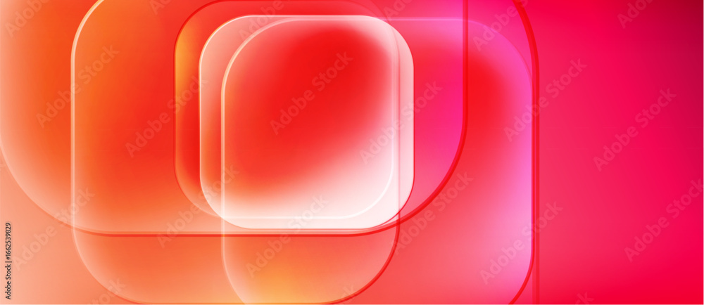 Poster abstract composition featuring layered squares. warm colors dominate, creating glowing effect. smoot