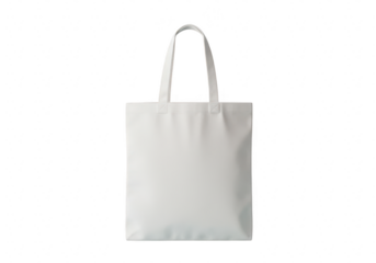 White canvas tote bag isolated on transparent background