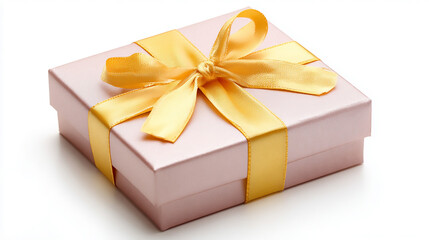 Obraz premium Pale Pink Gift Box with Gold Ribbon