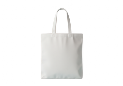 White canvas tote bag isolated on transparent background