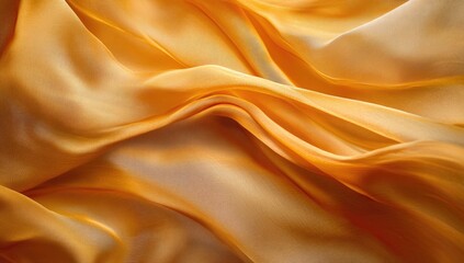 Obraz premium Golden silk fabric drapes in soft folds